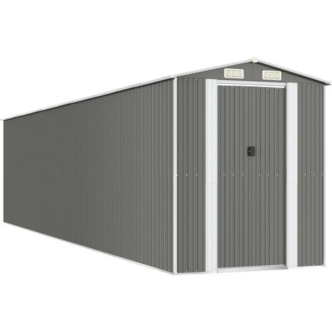 Maison Exclusive - Capanno da Giardino Grigio Chiaro 192x855x223cm Acciaio Zincato (1/5)