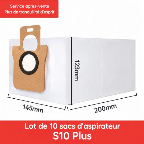 Sac à poussière pour robot Dreame S10 Plus, 1 sac à poussière S10 plus de rechange 50 g – Livraison gratuite