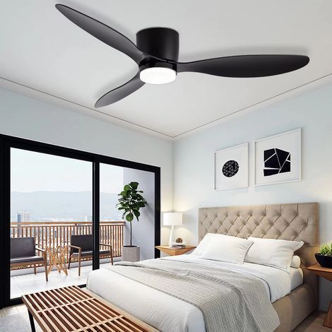 Plafonnier ventilateur noir – 42" – Économie d’énergie – DC – 6 vitesses – 3 tons – Salon/chambre (1/5)