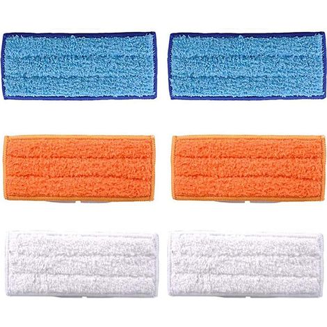 Lntyq 6er-Pack Reinigungspads für iRobot Braava Jet 240 241 245 (2 Nasspads, 2 Nasspads, 2 Trockenpads), waschbar und wiederverwendbar (1/5)