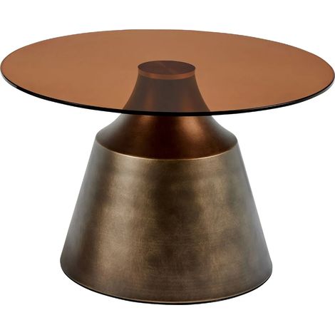 Table basse ronde en métal et verre fumé D70 - SHADE (1/5)