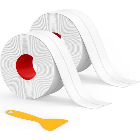 Joint Salle De Bain, 2 Rouleaux Ruban Silicone Imperméable Blanc (1/5)