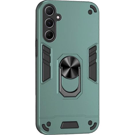 Pour Samsung Galaxy A26 5G Phone Case PC TPU Drop Defend Cover avec béquille - Vert (1/5)