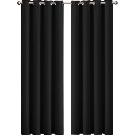Marlow Thermal Blackout Curtains Pair Eyelet Ring Top for Bedroom Living Room (1/4)