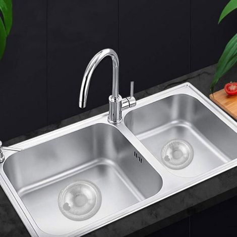 Filtre Évier Cuisine Forme Cœur, Lot de 2, Crépine en Acier Inoxydable pour Drain Évier, Cuisine (1/4)