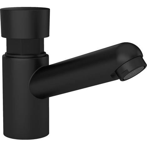 Grifo de lavabo negro mate agua fría con pulsador Navia de Valaz (1/3)