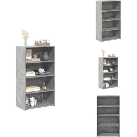 Buffet haut gris béton 70x41x124 cm bois d'ingénierie - Buffet Design Intemporel - Meuble Rangement Cuisine - Commode Gris Beton - Meuble Salon - Buffet Haut (1/5)