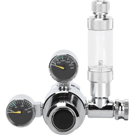 Regulador de CO2 para acuario W21.8 de acero inoxidable con contador de burbujas y válvula de alivio de presión. (1/5)