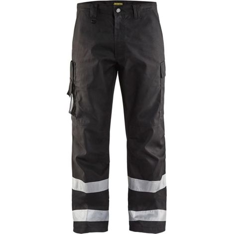Pantalon de travail multipoches Blaklader haute visibilité transport Noir 42 (1/5)