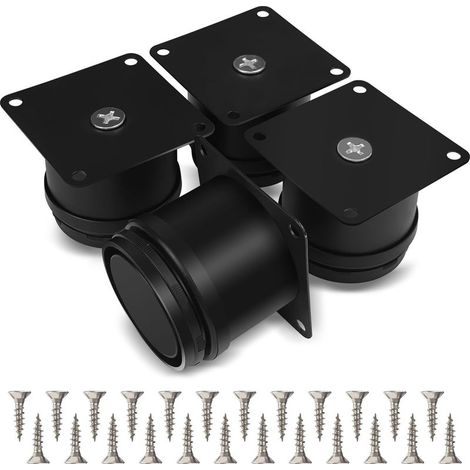 Set of 4 Furniture Legs, 50mm Adjustable Stainless Steel Table Legs, Bathroom Cabinet Legs, Office Furniture Legs, Kitchen Cabinet Legs, Height Adjustable 0-15mm, with Stainless Steel Screws. (1/5)