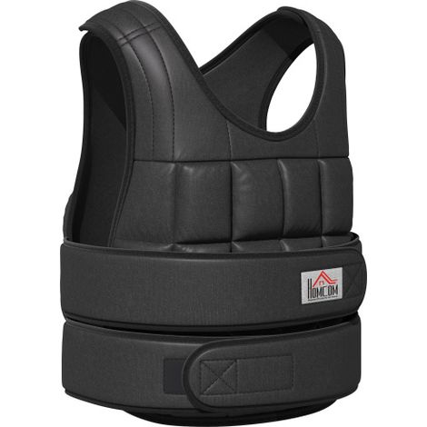 Gilet zavorrato regolabile da 30 kg con 35 sacchi di peso in metallo Oxford, nero, 60x50 cm, adatto per l'allenamento della forza, spedizione in loco. (1/5)