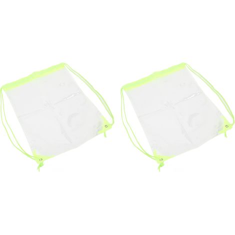 Lot de 2 sacs à cordon transparents en PVC, sacs à dos portables et transparents pour les voyages et les activités de plein air (1/5)