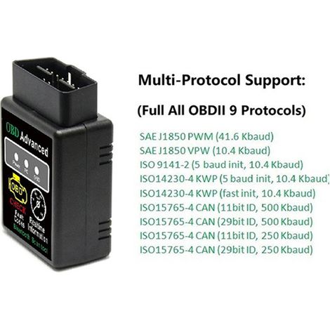 Analyseur OBD2 Bluetooth V02H2-1 pour diagnostic auto, scanner de détection véhicule, outil de lecture des codes défauts, compatible tous véhicules. (1/5)