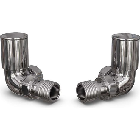 Round Chrome Radiator Valve Corner Polished 10mm