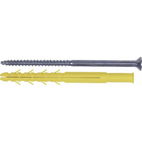 25 Chevilles longues CQLV D. 10 x 160 mm + Vis tête fraisée Torx T40 / D. 7 - Zingué