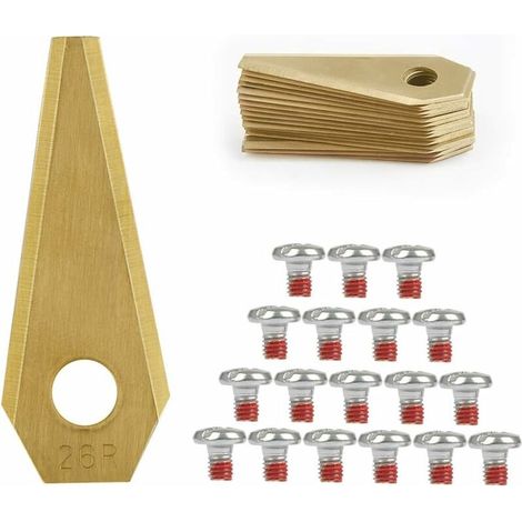 18pcs Lames de Rechange pour Titane Accessoires pour Tondeuses Robot+ 18Pcs Vis, Lame de Rechange pour Robot Tondeuse Lame Compatible avec Bosch Tondeuse, (1/5)