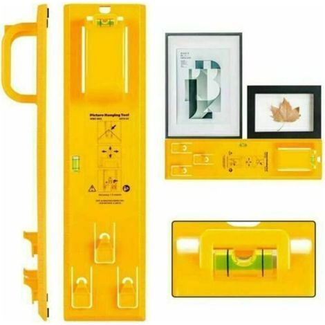 Kit d'outils pour accrocher des tableaux avec niveau à bulle et règle pour décoration murale (1 pièce)- (1/5)