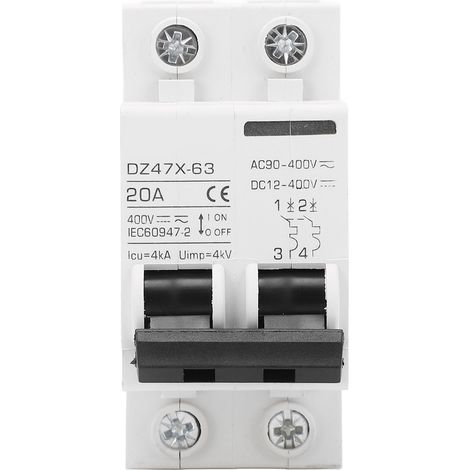 Schnell auslösender PV-Leistungsschalter mit Überlastschutz, AC/DC, 20 A, 400 V, 2-polig (1/5)
