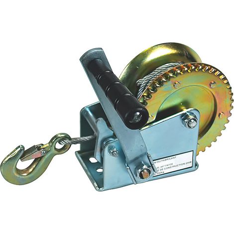 Treuil manuel à tambour, capacité 550 kg, longueur de cable 10 m - AUTOBEST (1/3)