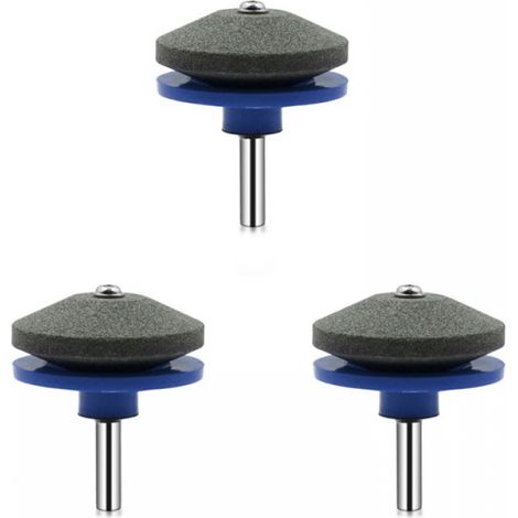 Juego de 3 afiladores de cuchillas para cortacésped, afilador universal para taladro manual (azul) (1/5)
