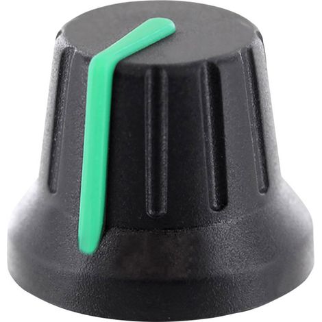 TRU COMPONENTS RK49009RT  Drehknopf mit Knopfmarkierung Schwarz (Ø x H) 18.8 mm x 15.24 mm 1 St.
