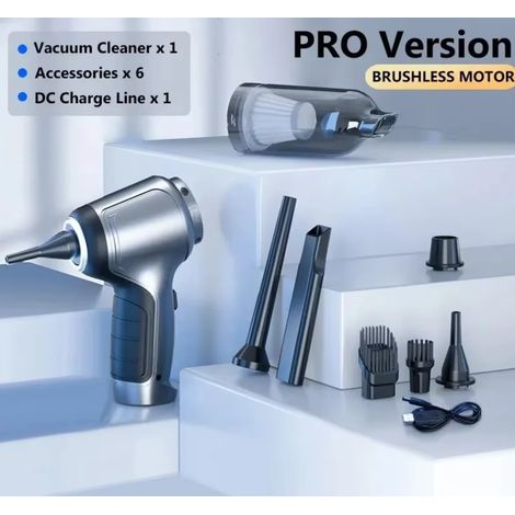 (Version PRO mise à jour - Sans prise) Aspirateur de voiture sans fil avec une aspiration puissante de 95 000 Pa, outil de nettoyage performant pour la maison et la voiture, accessoire multifonctionne (1/4)