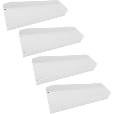 4-teiliges Set Fallrohr-Spritzschutz-Verlängerungen, selbstklebend, mit 8 Befestigungsnägeln, schützt das Hausfundament, weiß (1/5)