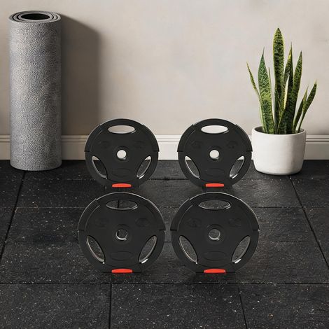 Poids d'haltères réglables en plastique mat noir avec revêtement (1/5)