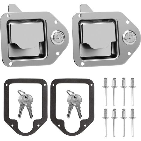 Truck Tool Box Latch Replacement Handle, Stainless Steel Replacement Handle with Key for Truck, RV, Trailer, UTV, ATV (2 Pack)
