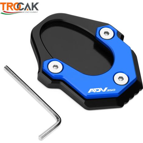(Bleu) Compatible avec HONDA ADV 350 ADV350 2021 2022 : extension de béquille latérale, plaque de support, usinée CNC F maxpower (1/4)