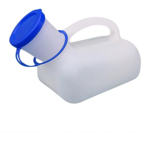 Urinoir Portable Urinoir Mixte Anti-Fuite Grande Capacité Conteneur urine 1000ml couvercle entonnoir Urinoir Femme Homme, Camping, Activités Plein Air, Randonnée, Trekking, Pêche, (1/5)