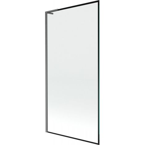 Mexen Next L Badewannen-Faltwand 1-flügelig 90 x 150 cm, schwarzes Muster, gebürstetes Gun Gray - 895-090-000-03-70-66