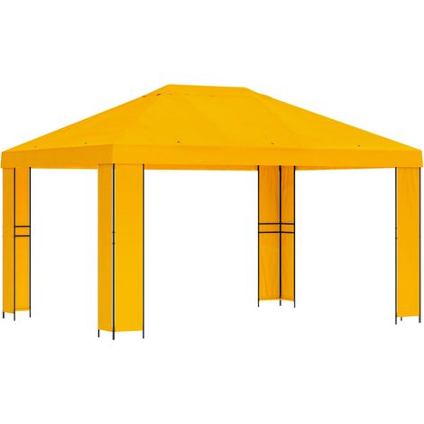 Gazebo 4 × 3 m Giallo Poliestere e Acciaio 190 gsm vidaXL
