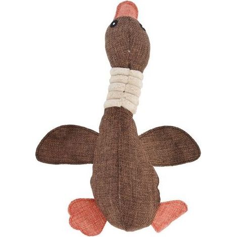 Ce mignon petit canard marron de 30 cm en peluche peut être mâché pour nettoyer les dents et constitue également un accessoire d'entraînement pour les chiens. (1/5)