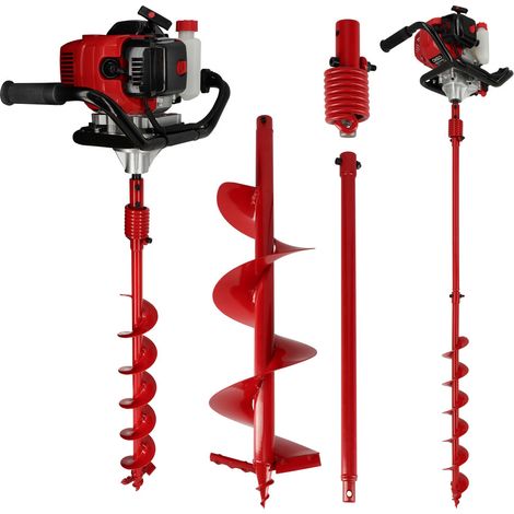 Tarière thermique 52cc - 2CV - 2 mèches diamètre 100 et 200 mm - 1 extension 60 cm - Moteur 2 temps (1/5)