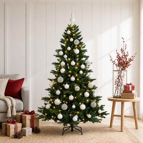 vidaXL Artificial Christmas Tree with Bauble 150 cm 150 LEDs (1/5)