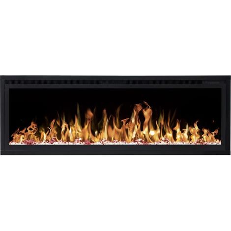 Cheminée électrique encastrable et murale Romuald 126cm - 1400/1600 W (1/5)