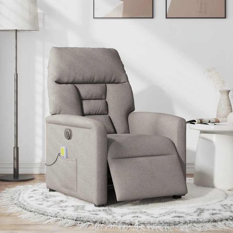 Maison Exclusive - Massagesessel Elektrisch Taupe Stoff