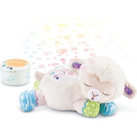 Sheep Lumi Sternennacht 3 in 1, beruhigendes Plüschtier, Baby-Musical-Nachtlicht, Deckenlichtprojektion, sanfte Musik, weißes Rauschen, Baby-Geschenk – französischer Inhalt