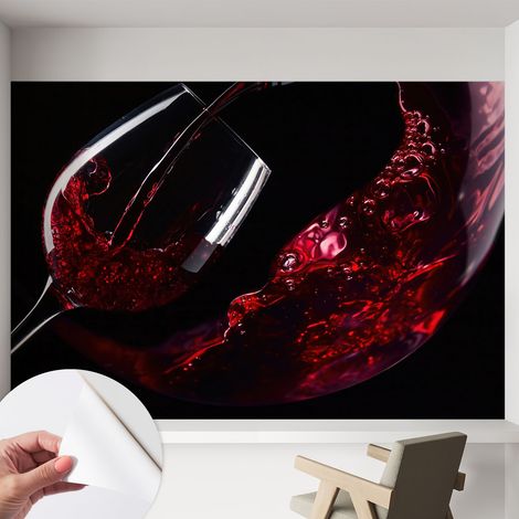 Tapete Selbstklebend - Wandtapete modern - Tapete mit Motiv - Tapete Schlafzimmer Rotwein 152x104 cm (1/5)