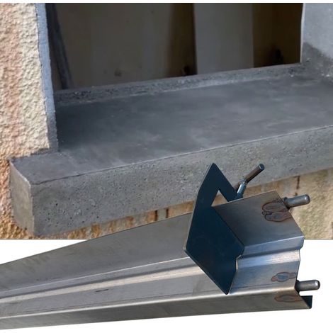 Moncoffrage – Moule appui de fenêtre 8x8 COFFAP – Acier 2mm léger et maniable – Réutilisable et modulable – Profil goutte d'eau intégré