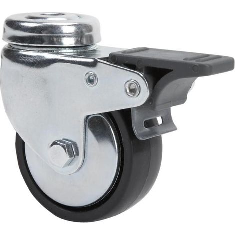 rueda giratora agujero m10 freno 400-050-5 cp poliamida negra eje liso (1/2)
