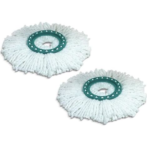 Lot de 2 têtes de rechange pour balai combiné/spirale - Plastique, blanc, taille unique (1/5)