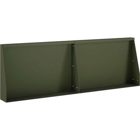 vidaXL Muro de Contención 2 uds. 60 x 12 x 40 cm Acero Verde oliva (1/5)