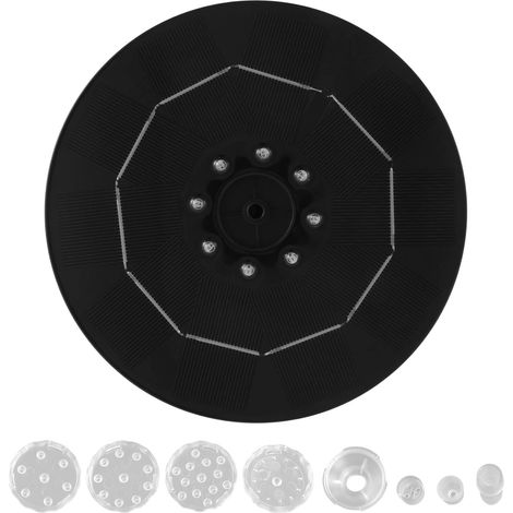 Pompe de Solaire LED 18 cm avec Batterie 3000 MAh 3,5 W 6 Buses Pompe de pour Bain D'Oiseaux Jardin Eau Cyclisme (1/5)