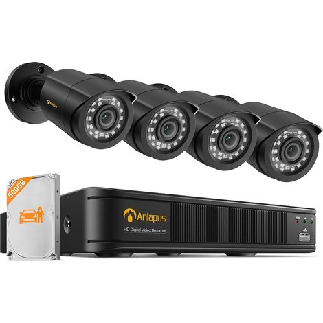 Kit Vidéo Surveillance Extérieure FHD 1080P DVR 8CH 500Go Détection IA Personnes (1/5)
