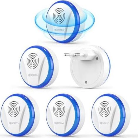 Ultraschall-Schädlingsbekämpfer, elektronische Schädlingsbekämpfung für Innenräume, gegen Mücken, Mäuse, Spinnen, Kakerlaken und Fliegen, 6er-Packung, weiß (1/5)