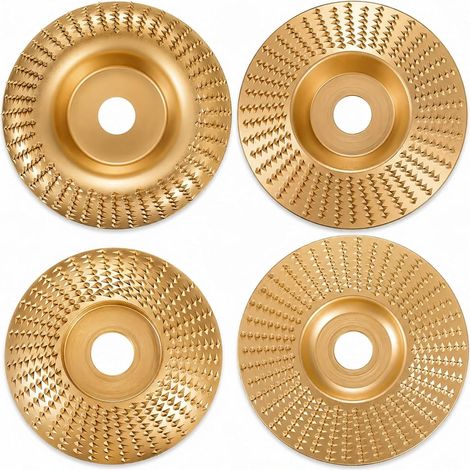 Lot de 4 disques de ponçage pour bois (pour meuleuse d'angle) — Alésage de 22 mm — Disque de polissage amélioré — Kit robuste pour la sculpture, le ponçage (1/5)