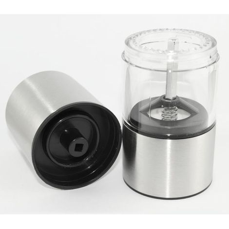 1 mini moulin à sel et poivre en acier inoxydable avec broyeur en céramique (1/5)