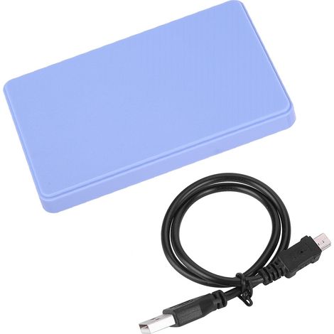Boîtier externe pour disque dur 2,5 pouces, USB 2.0 vers SATA, transmission de données 480 Mbps, couleur bleue. (1/5)